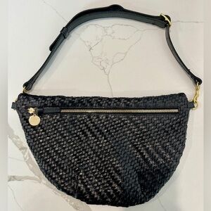 Clare V Grande Fanny Black Zig Zag Woven